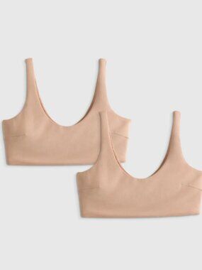 Quince Micromodal Maternity & Postpartum Bra (2-pack) Warm Sand M NWT